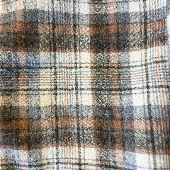 Vintage Pendleton Board Shirt Size M Virgin Wool Brown Tan Plaid US Made 60s 70s - Picture 3 of 13